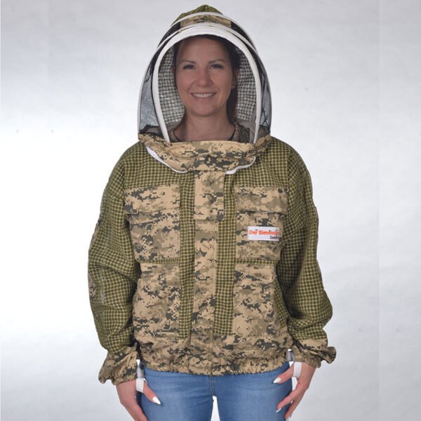 Xrten Imkerjacke Mit Schleier – Weiß, Baumwolle, Elastische Bündchen, Praktische Tasche, Bienenstichschutz