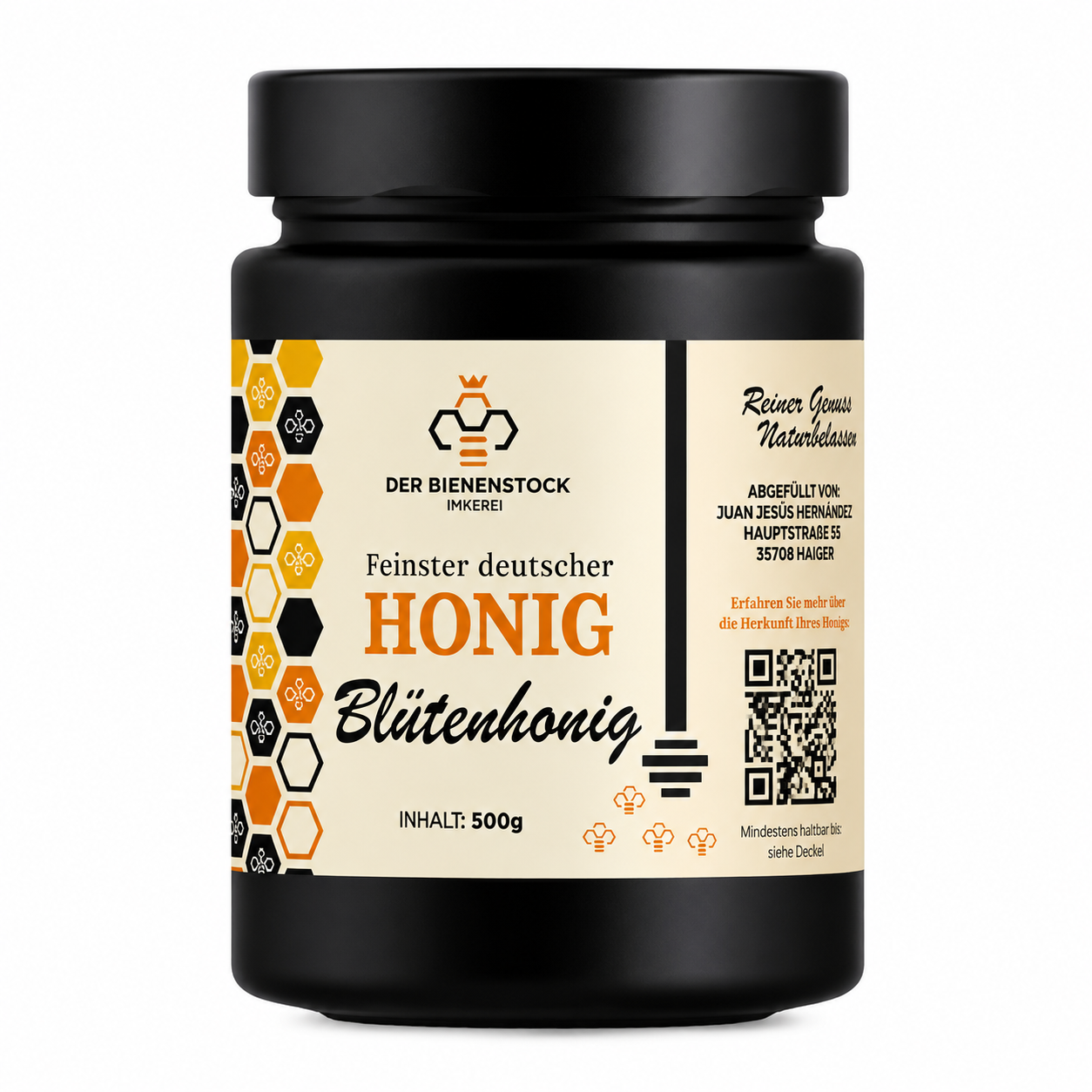Blütenhonig 500 g – Der Bienenstock Imkerei Blütenhonig 500 g aus eigener Imkerei – Der Bienenstock Imkerei