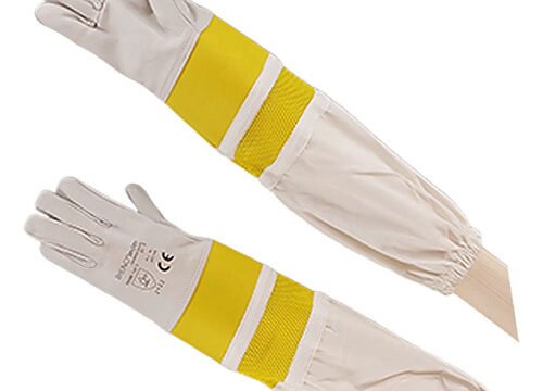 Imkerhandschuhe aus Leder mit verstärkter belüfteter Stulpe