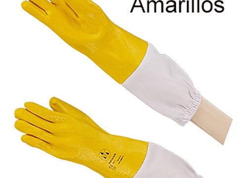 Gelbe Nitril-Imkerhandschuhe mit langer Stulpe