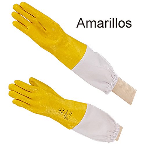 Gelbe Nitril-Imkerhandschuhe mit langer Stulpe