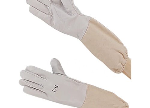 Lange Imkerhandschuhe aus Rindsleder